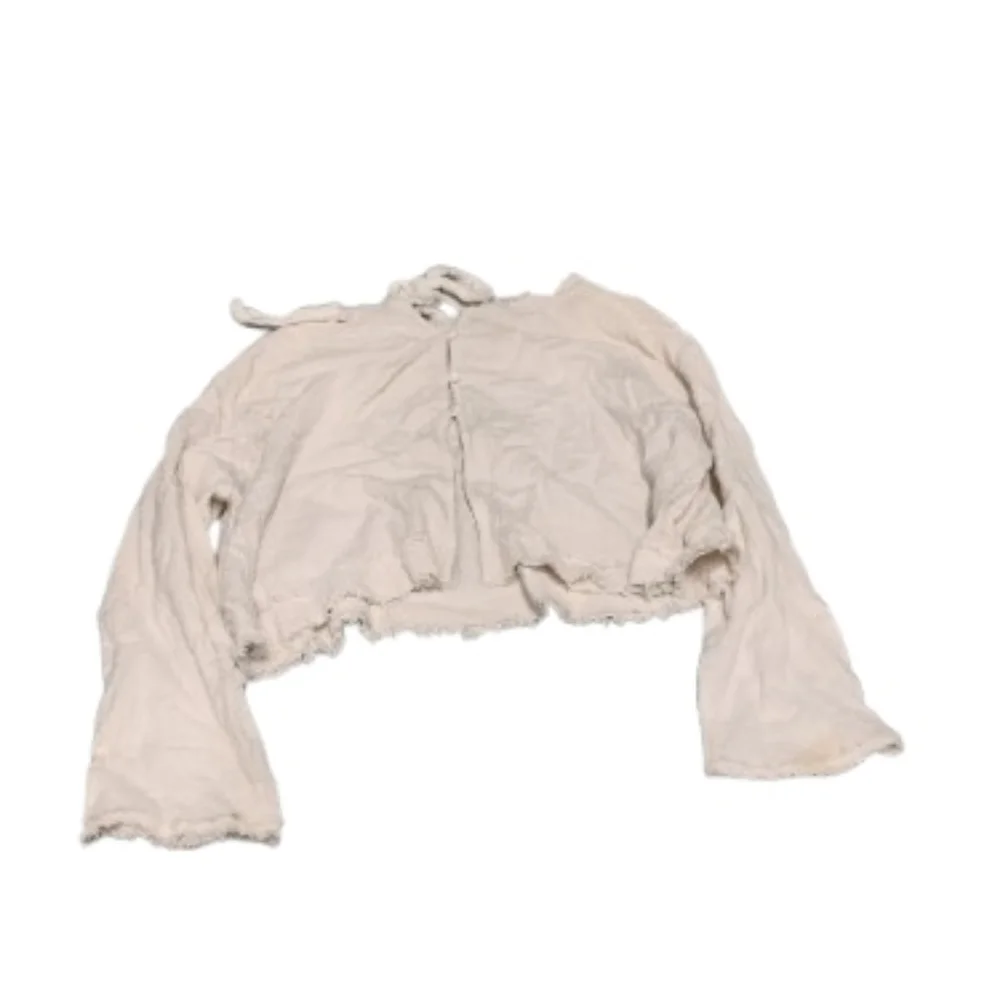Free People Textured Wide Sleeve Distressed Hem Top Sz XS
